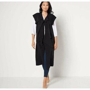 Rubin Singer Studio Crepe Knit Midi Duster Black Size 1X